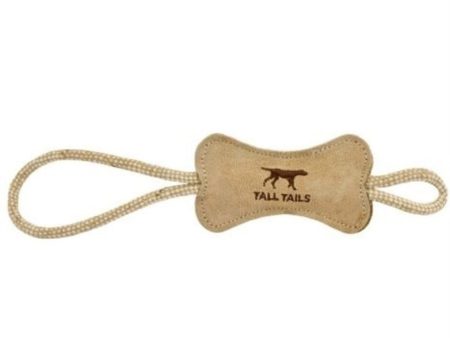 Tall Tails Dog Bone Tug Natural Leather 16 Inches Fashion