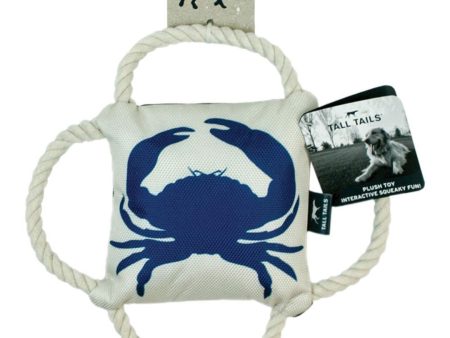 Tall Tails Dog Squeaker 4-Way Tug Crab 10 Inches Online now