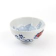 Red Snapper Japanese Writing 11.5 cm Ceramic Rice Bowl Cheap