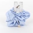 Thin Knit Scrunchie with Pearl (Light Blue) Hot on Sale