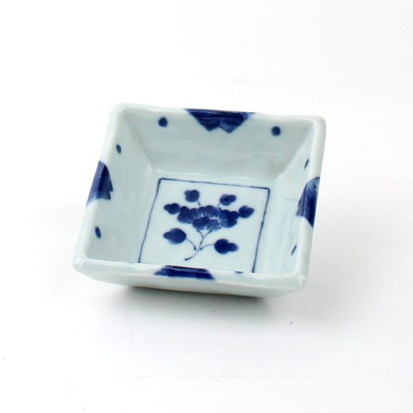 Sometsuke Square 9.5 cm Ceramic Square Bowl For Sale