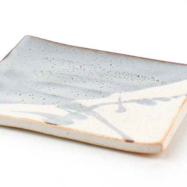 Nezumi Shino Split Colouring 12.5 cm Ceramic Square Dish on Sale