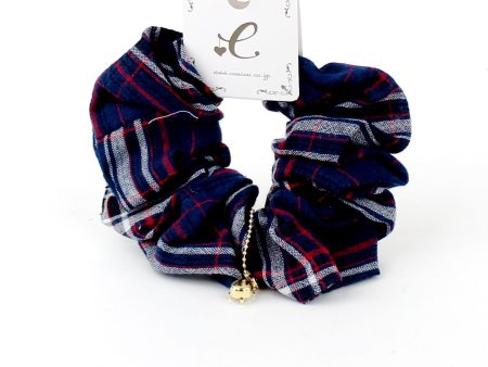 Tartan Scrunchie with Stone Hot on Sale