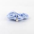 Thin Knit Scrunchie with Pearl (Light Blue) Hot on Sale