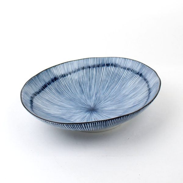 Hoso Tokusa-Thin Ten Grass 19.5 cm Ceramic Dish For Discount