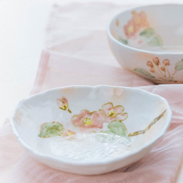 Blurred Cherry Blossom Triangular 20 cm Ceramic Bowl For Sale