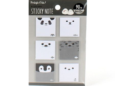 6-Animal Monochromatic Sticky Notes For Cheap