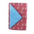 Furoshiki Shantung Double Sided Japanese Wrapping Cloth (Araiso-Rough Coast & Small Cherry Blossom, Dark Red & Blue, 100x100cm) Supply