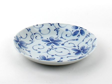 Plate (Ceramic Round Flowers WT BL d.16cm) For Discount