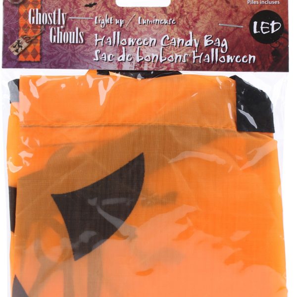 G.Ghouls 5 LED Light-Up Pumpkin Design Candy Bag, 2 S, header card Supply