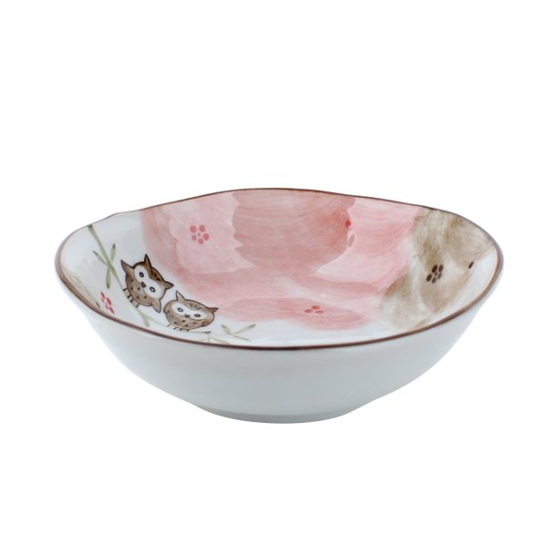 Oval Oyagokoro Lucky Owl Porcelain Side Dish Bowl For Discount