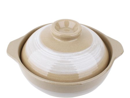 Ceramic Snow Brush Strokes Earthenware Pot (21cm) Online Hot Sale