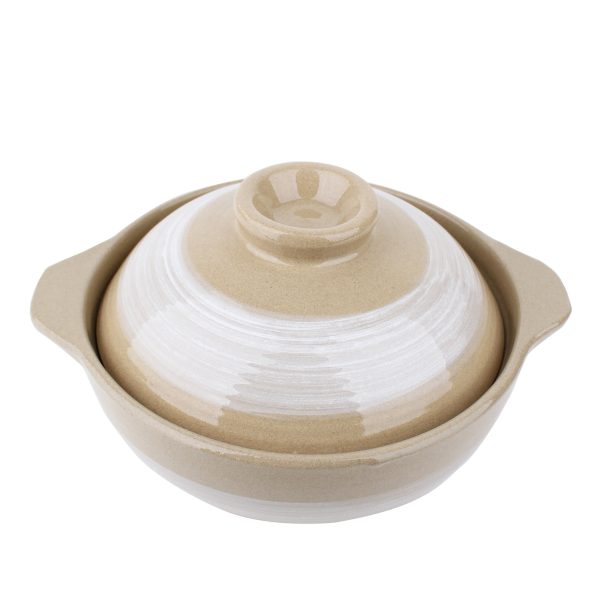 Ceramic Snow Brush Strokes Earthenware Pot (21cm) Online Hot Sale