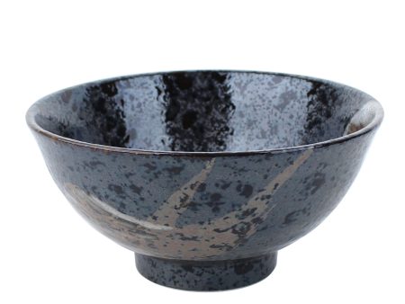 Akeyo Arabake Rough Brush Stroke Porcelain Bowl d.15.7cm For Sale