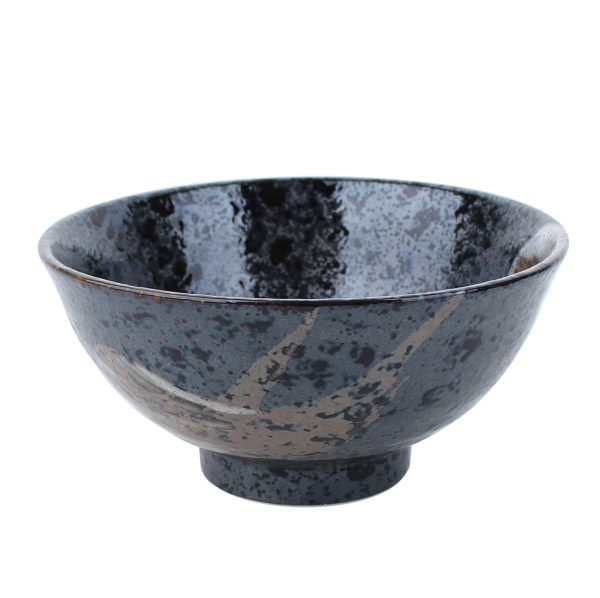 Akeyo Arabake Rough Brush Stroke Porcelain Bowl d.15.7cm For Sale