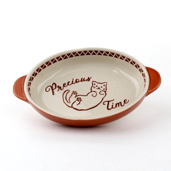 Precious Time Cat Oval Bakeware Online now