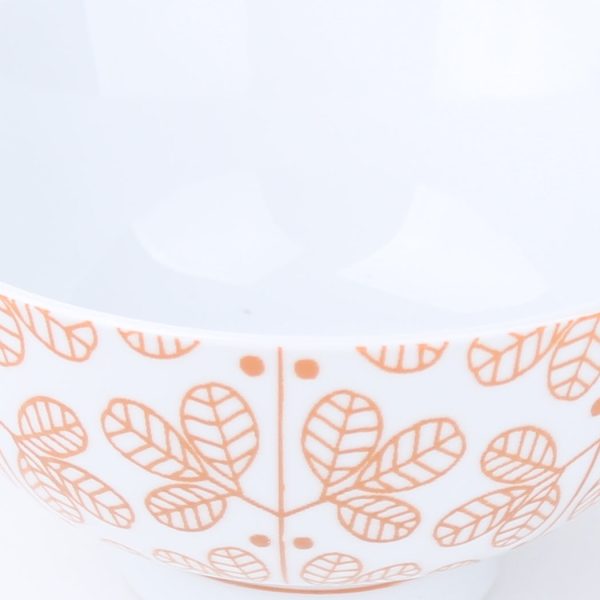 Mitsuba Tsunagi Porcelain Rice Bowl (Red) Online now