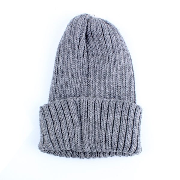 Leather Patch Free Size Knit Hat Online now