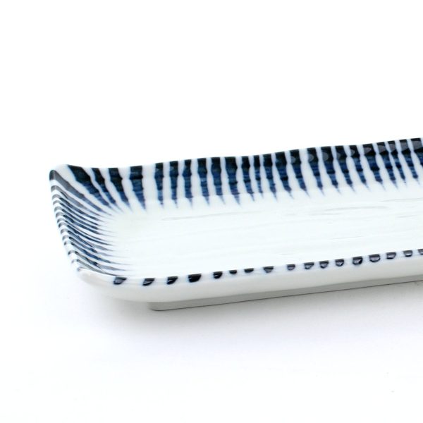 Sendan Tokusa-Ten Grass Oblong Porcelain Long Plate (11x27.5x3cm) Hot on Sale