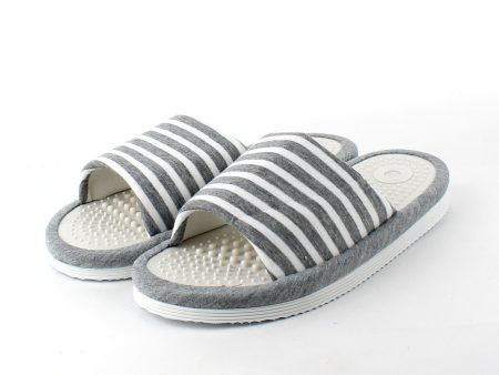 Grey & White Striped Massage Slippers (L) Sale