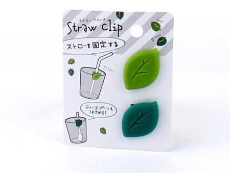 Leaf Silicone Rubber Straw Clips (2pcs) Online Sale