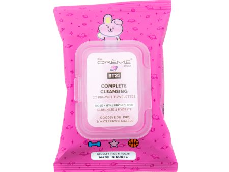 The Creme Shop BT21 Complete Cleansing Towelettes (Rose + Hyaluronic Acid) Online