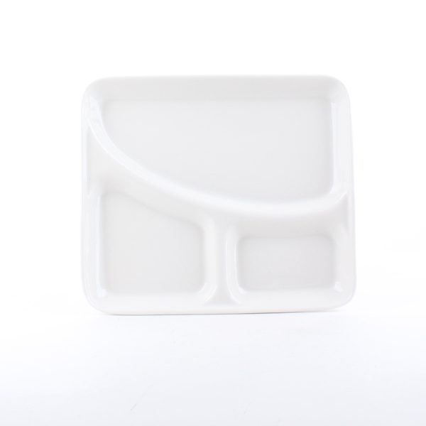 2-Section Rectangular Ceramic Plate For Cheap