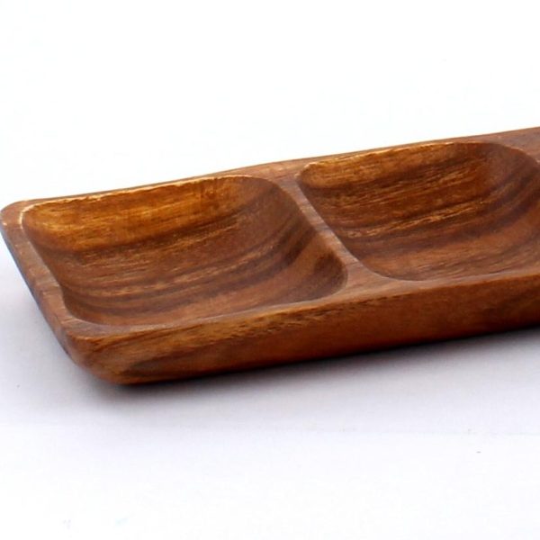 3-Section Acacia Wood Rectangle Tray Discount