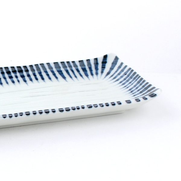 Sendan Tokusa-Ten Grass Oblong Porcelain Long Plate (11x27.5x3cm) Hot on Sale