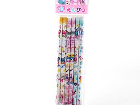 2B Pencil (2B Colourful 17.6x0.7cm (6pcs)) Supply