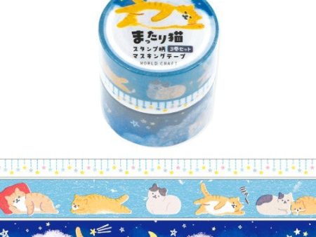 World Craft Masking Tape Relaxing Cat Fashion