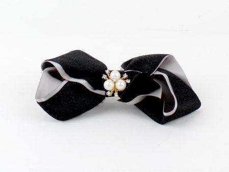 Banana Clip with Pearl Ribbon Bow Hot on Sale