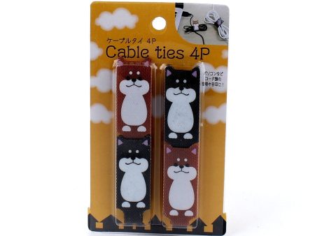 Cable Ties (Nylon Cat*Dog BK WT*BK BN 4pcs) Cheap