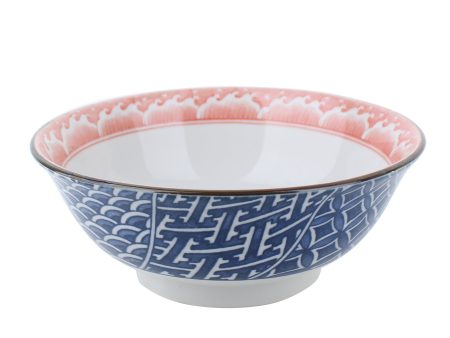 Red Wave Shouzui Porcelain Ramen Bowl d.21cm Hot on Sale