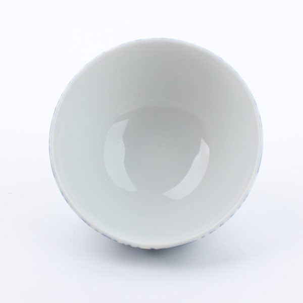 Indigo Blue Line Ceramic Bowl For Sale