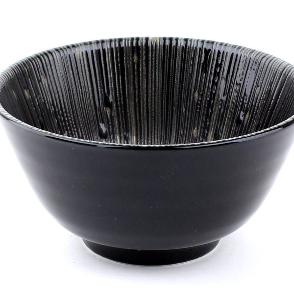 Sendan Tokusa-Ten Grass Black Porcelain Rice Bowl (M 6cm d.12cm) Cheap