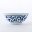 Indigo Arabesque Porcelain Ramen Bowl d.18.8cm For Sale