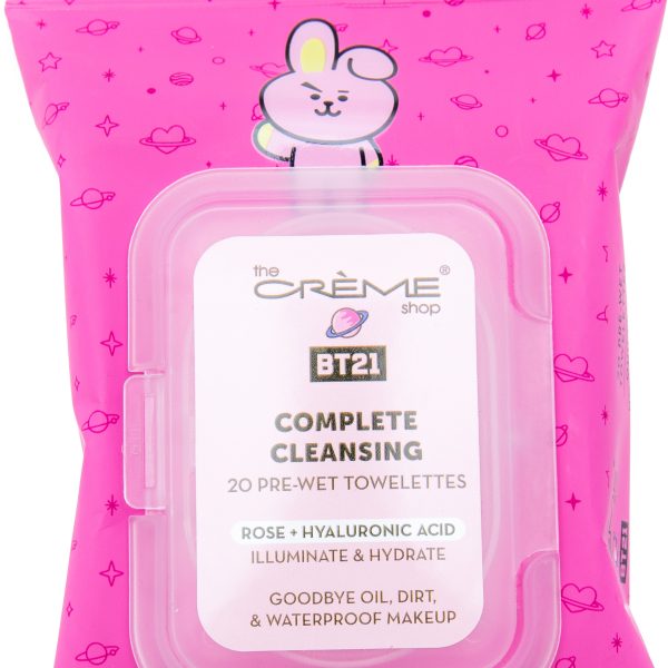 The Creme Shop BT21 Complete Cleansing Towelettes (Rose + Hyaluronic Acid) Online