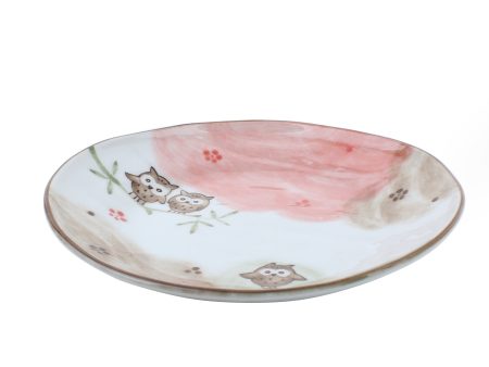 Oval Koyagokoro Lucky Owl Porcelain Plate d.15cm Online