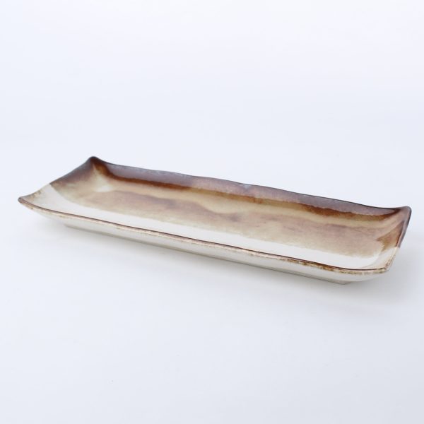 Rectangular 2-Tone Porcelain Plate For Sale