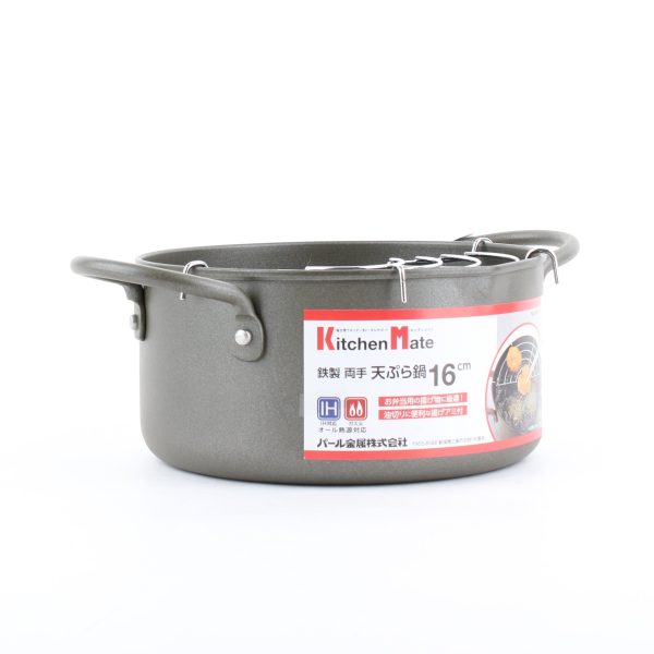 Iron Silicone Coating Tempura Frying Pot with 2 Handles Online Sale