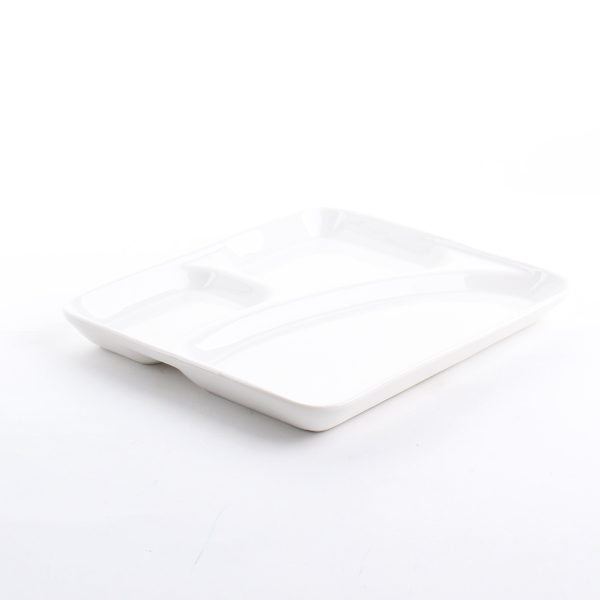 2-Section Rectangular Ceramic Plate For Cheap