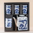 Japanese Ceramic Tea Cup & Tea Pot Set (Dragon) Supply