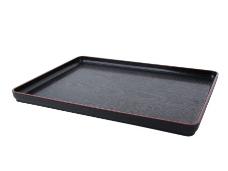 Taiju Wood Grain Black Bottom Vermilion Side Taiju Wood Grain Black Bottom Vermilion Side Tray Fashion