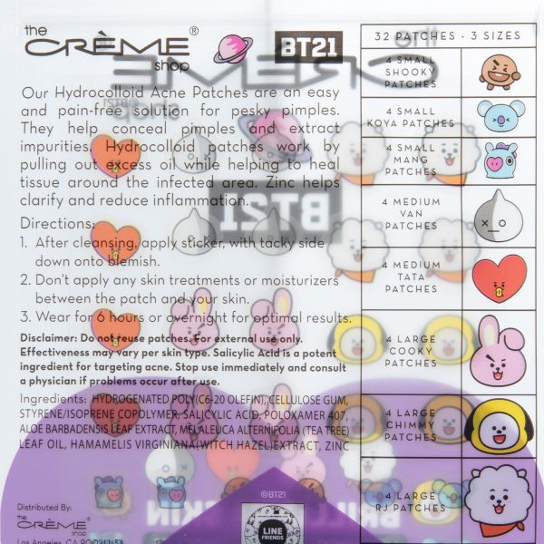 The Creme Shop BT21 Brilliant Skin Hydrocolloid Acne Patches For Discount