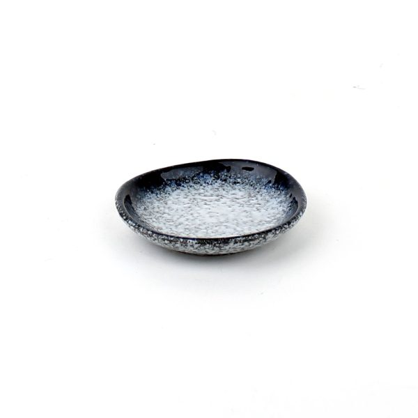 Plate (Stoneware Blue White Black 1.5cm d.8cm) For Discount