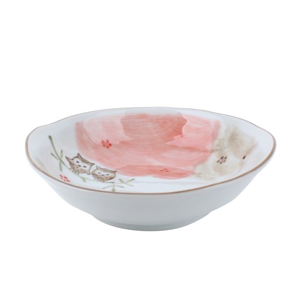 Oval Koyagokoro Lucky Owl Porcelain Bowl Supply