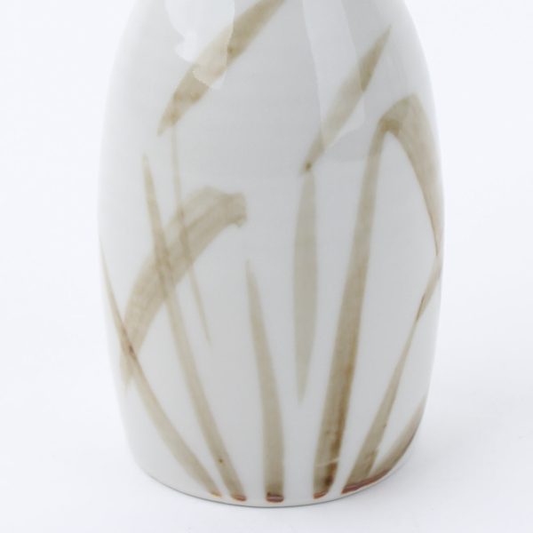 Milky White Pampas Grass Porcelain Tokkuri Sake Bottle 180mL Sale