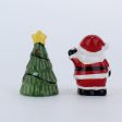 Set of 2 Ceramic Santa & Xmas Tree Salt & Pepper Shaker Set Supply