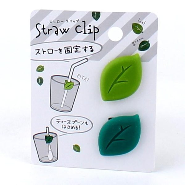 Leaf Silicone Rubber Straw Clips (2pcs) Online Sale